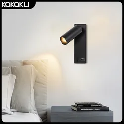 3W Modern LED Wall Lamp Iron Embedded and Rotatable Reading Light Bedroom Bedside Study Indoor Decorative Lighting Fixture