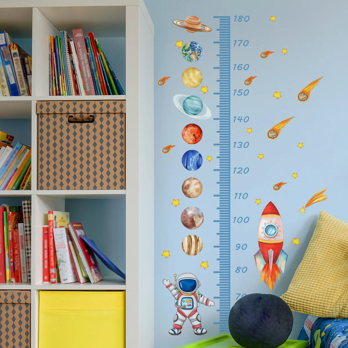 Cartoon Planet Height Sticker Wall Sticker Children's Room Kindergarten Decoration Self-adhesive Wall