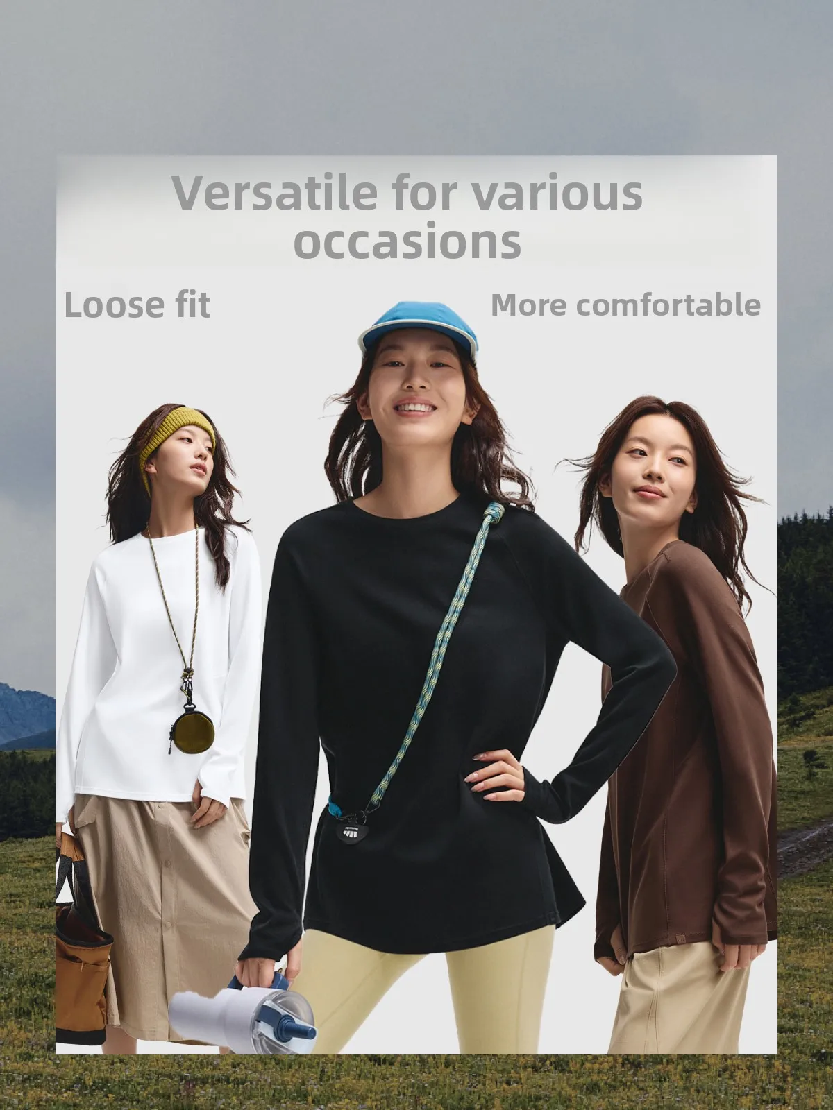 

Loose Long Sve T-irt Women's Outdoor Thin Sport Base irt White Ct020 Autumn New Sle Casual Comfortable Cotton