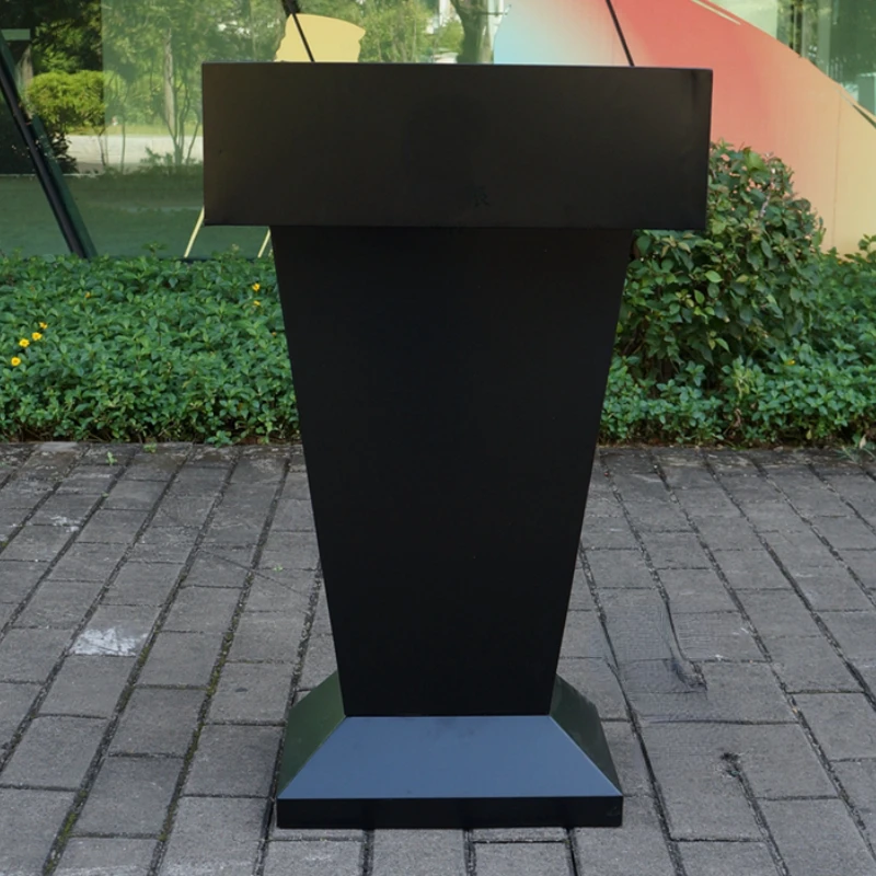 Stainless steel podium Hardware podium table Welcome desk Black reception  Customer  Presiding  Outdoor lecture