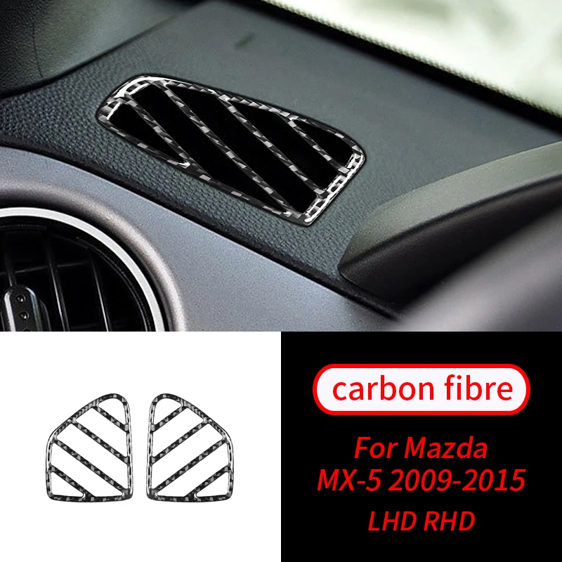 

For Mazda MX-5 Miata 2009-2015 Real Carbon Fiber Dashboard Demist Air Vent Trim Car Interior Accessories Car Interior Supplies