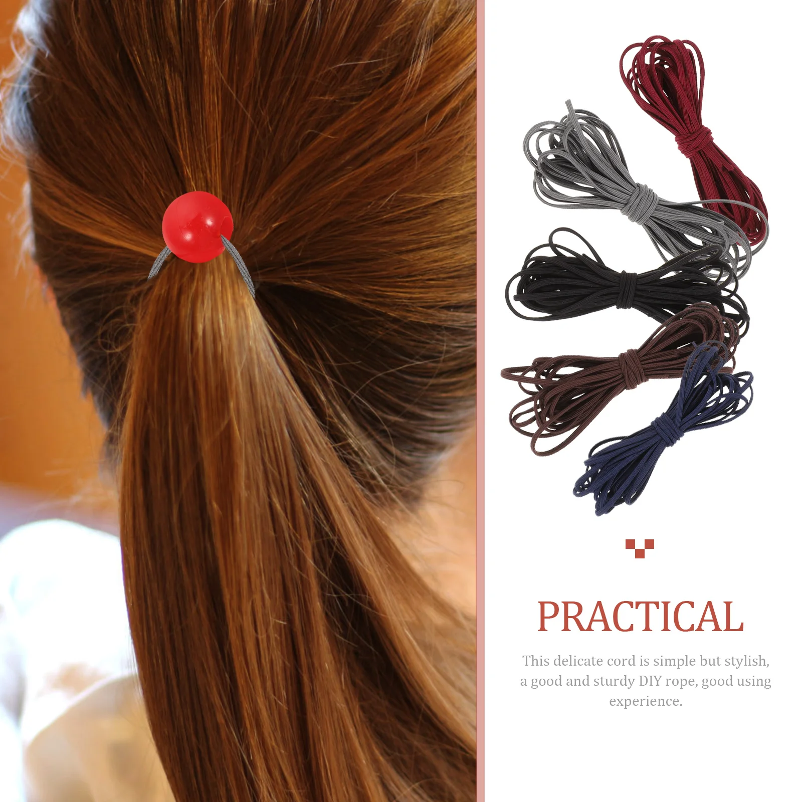 

5 Pcs Hair Accessories Elastic String Jewelry Making Bracelet Rope DIY Beading Rubber Bands Stretch Cord Safe Durable Storage