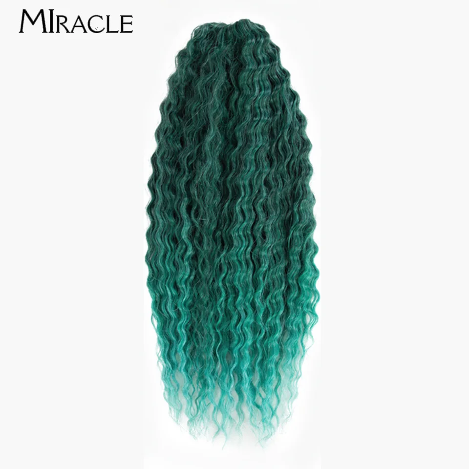 MIRACLE-Extensions Capillaires Synthétiques Afro Bouclées, Tressées au Crochet, Ondulées, Ombrées, Blondes, Roses, 24