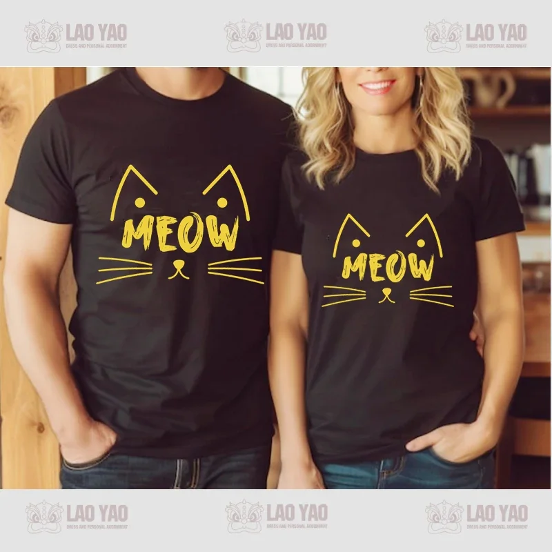 Cat T Shirt Design Y2k Clothing Feline Lovers T-shirts for Women Alphabet Cotton Shirt Kpop Harajuku Top Streetwear Goth Clothes