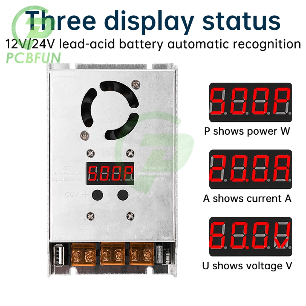 MPPT 500W 450W 20A Solar Controller DC18-80V Input Buck Charging Solar Buck Controller 12V24V Auto Recognition