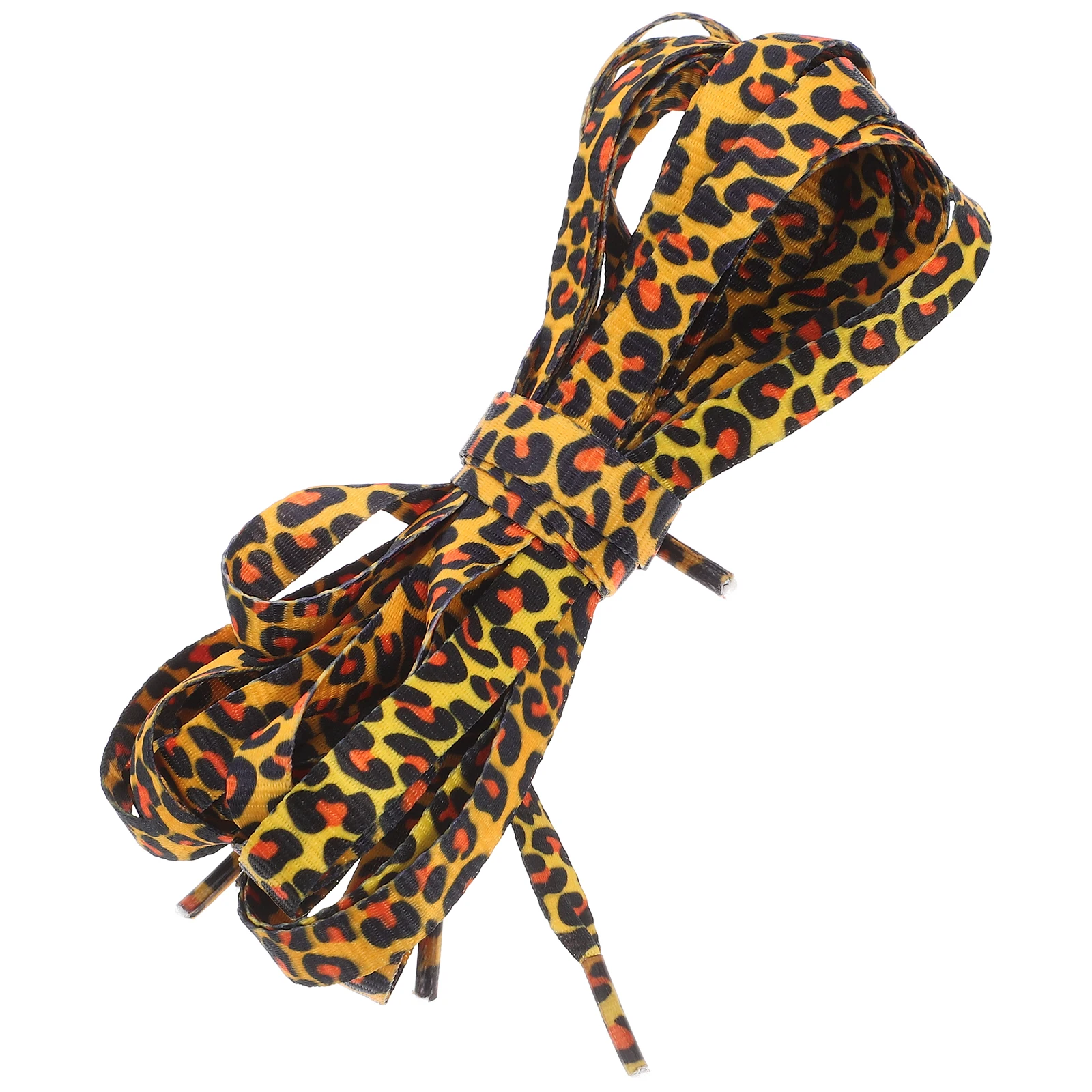 

2 Pcs Leopard Shoelaces Polyester Flat Tip Durable Classic Fashion Replacement Women Shoes Accessories Sneakers