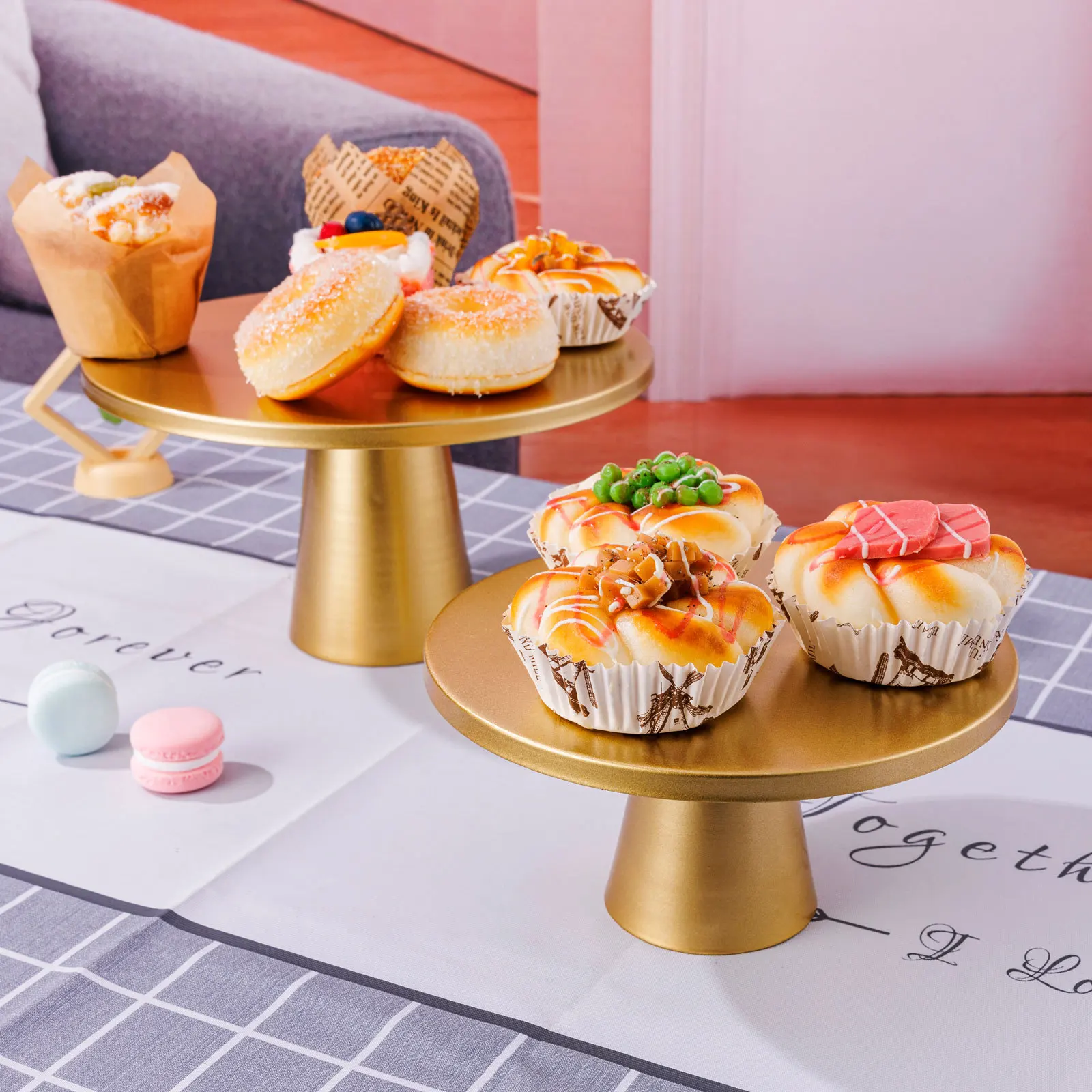 Átvágás Árverseny állni Fém Desszert Asztal Magas Árverseny Asztallap karácsonyi esküvői születésnapi Avatás macaron Keresztelés babyshower