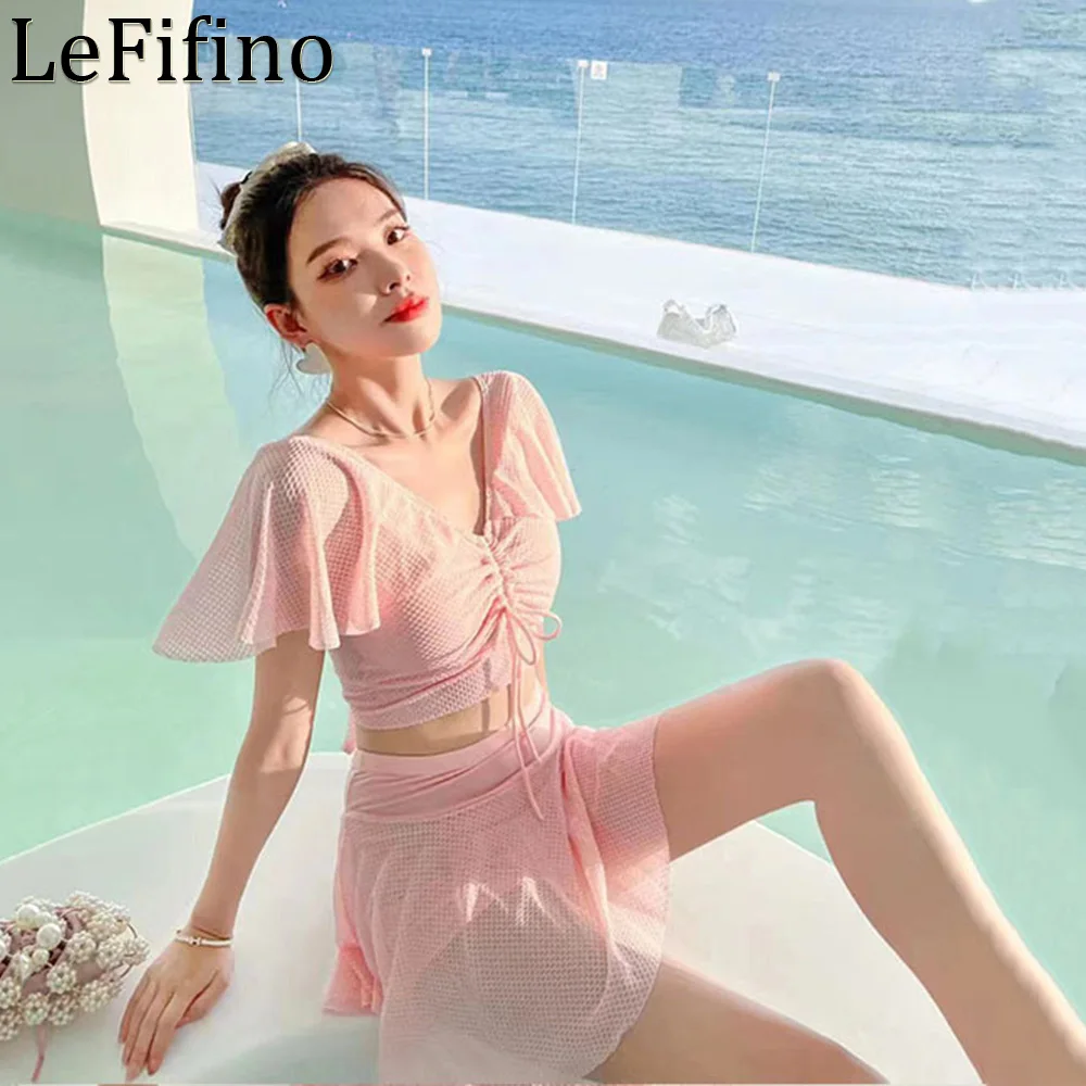 Summer Fashion New Sexy Japanese And Korean Style Split Body Skirt Women's Swimwear Conservative Slim Student Hot Spring Bikini