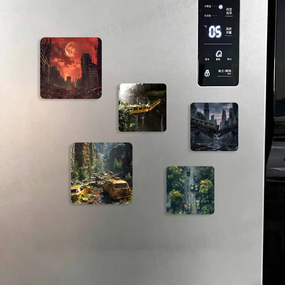 

Doomsday Wasteland Art Fridge Magnetic Magnet PVC Memorial Decor for Family Friends Students Adults