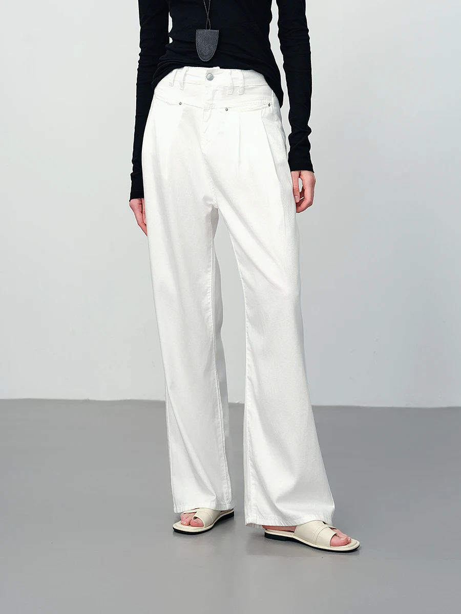 

Xinye Ni Lightweight Comfortable Silk Wide Leg Denim Pants Women's Autumn Thin High-End Versatile Slimming Long Trousers