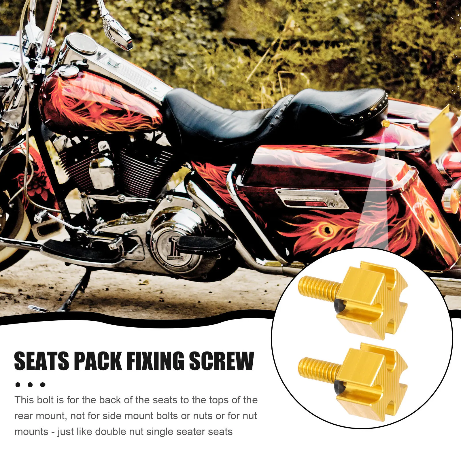 

2Pcs Aluminum Rear Seats Motorcycle Bolts Screws Knurled Quick Release Durable Accessories Rear Seats Bolt