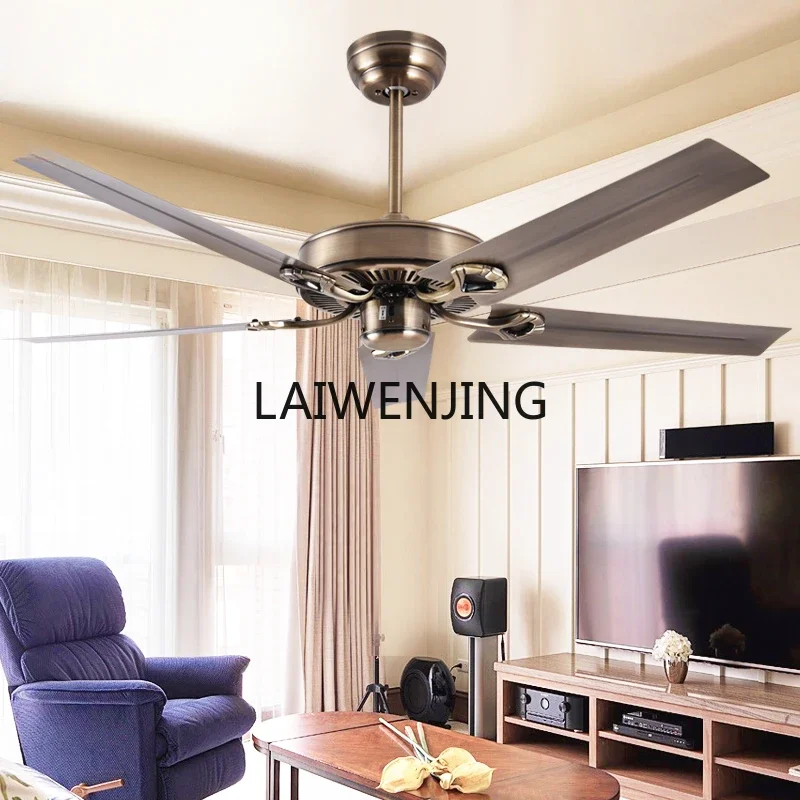 MJY home living room dining room black retro ceiling fan industrial wind remote control ceiling fan silent