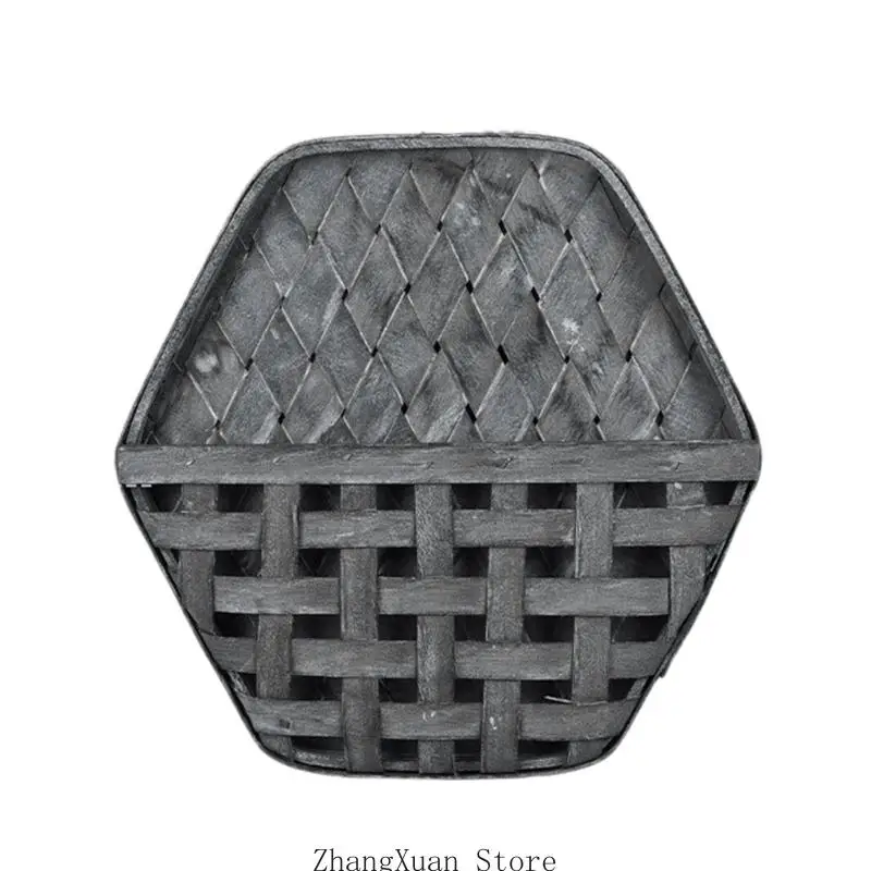 Decorative Wooden Shelf Basket Perfect For Farmhouses Styles Interior 3XUF