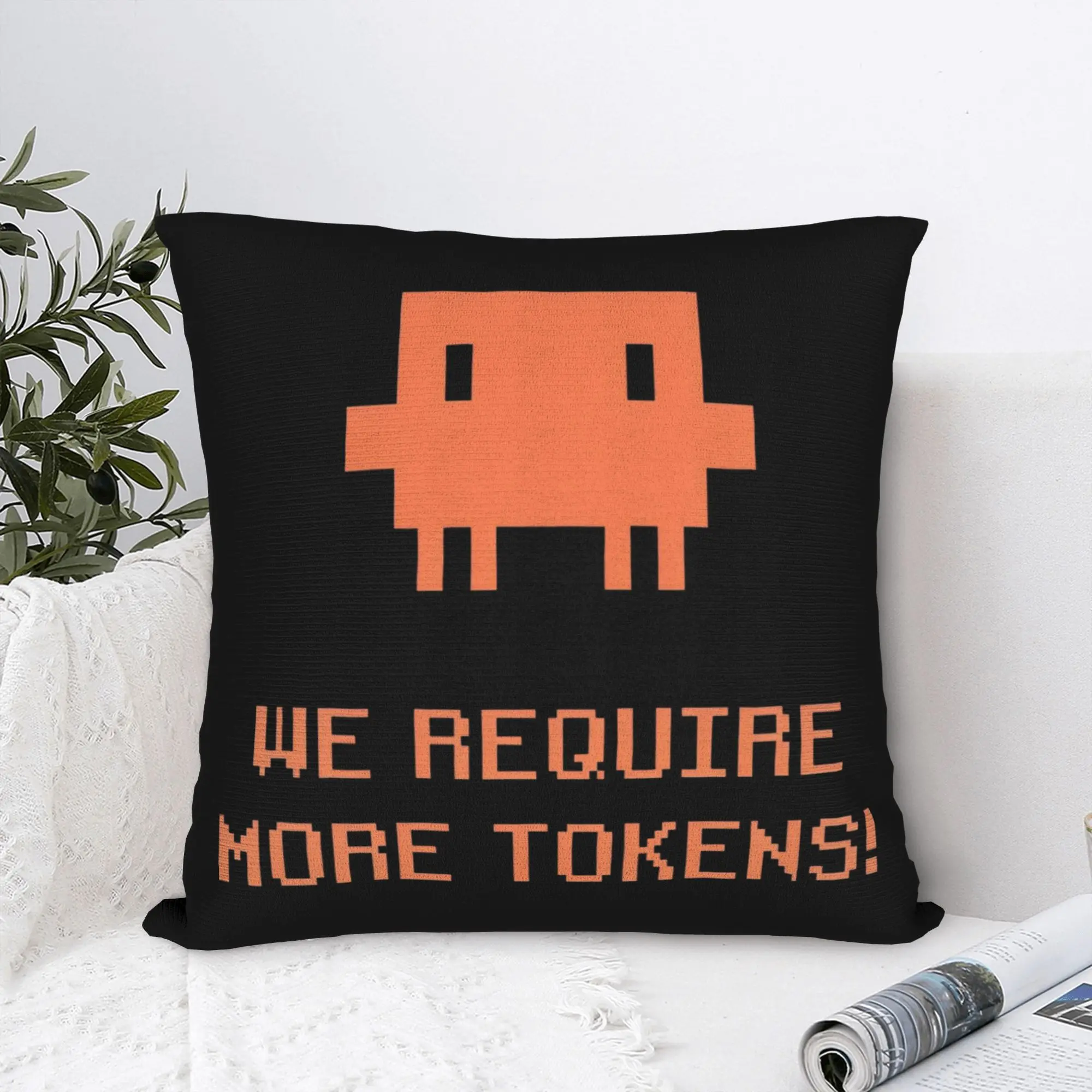 We Require More Tokens! Pixel Ananx1 Ai Meme Claude Pillow Case  Comfy Pillow Cover Vintage Pillowcases For Living Room Chair