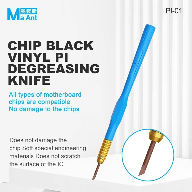 MaAnt PI‑01/PI-02 Degumming Knife Set Imported PI Plastic for CPU IC Black Glue Removal No Scratch No Pad Damage Repair Tool
