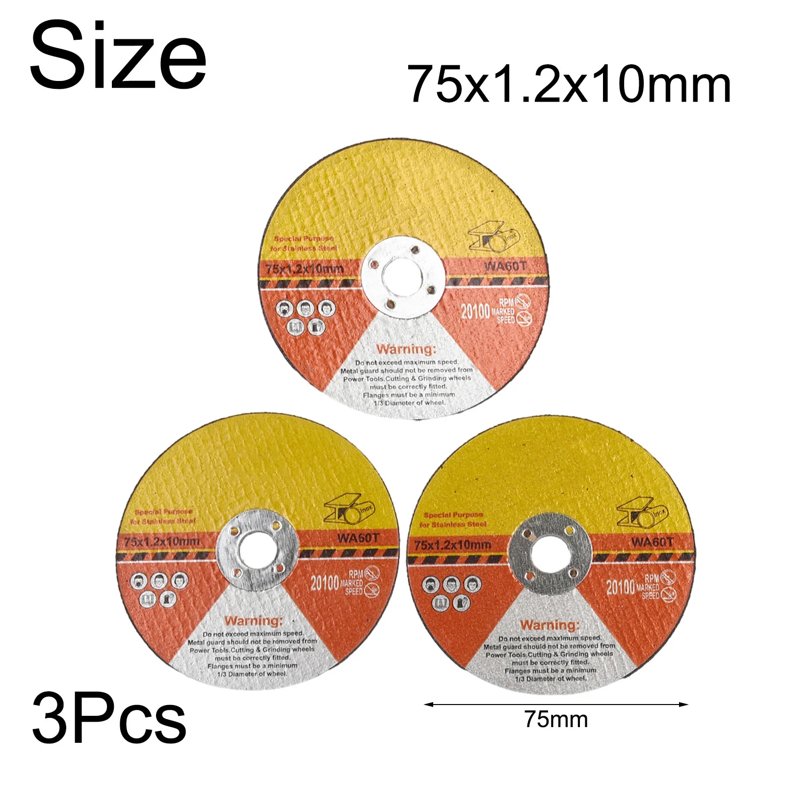 3pcs 75mm Cutting Disc Circular Resin Saw Blade Grinding Wheel Disc High-strength Fiber Material For Angle Grinding Tools