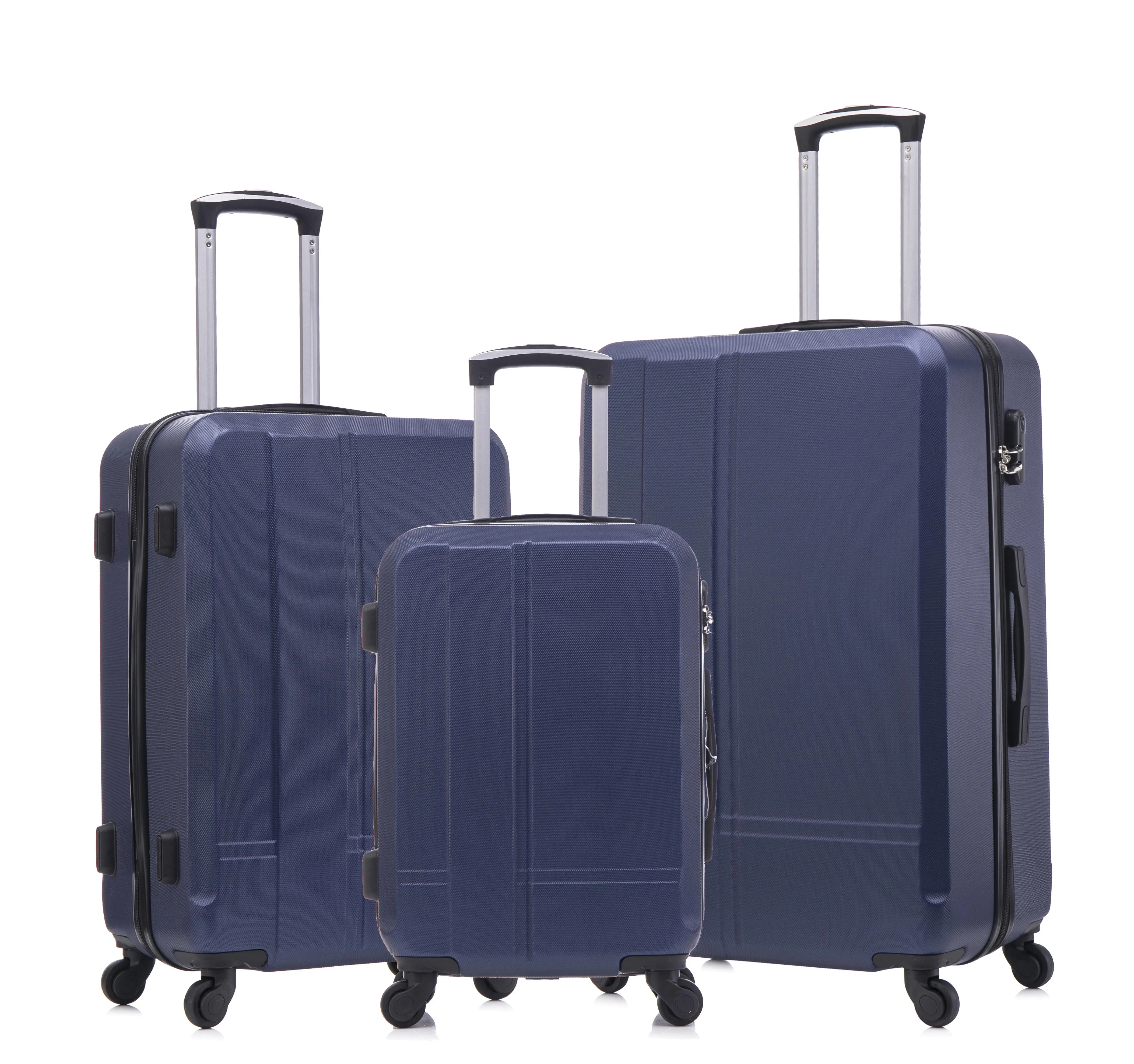 Ensemble de bagages à roulettes en ABS durable et léger, coque rigide rotative, 3 pièces, 20, 24/28