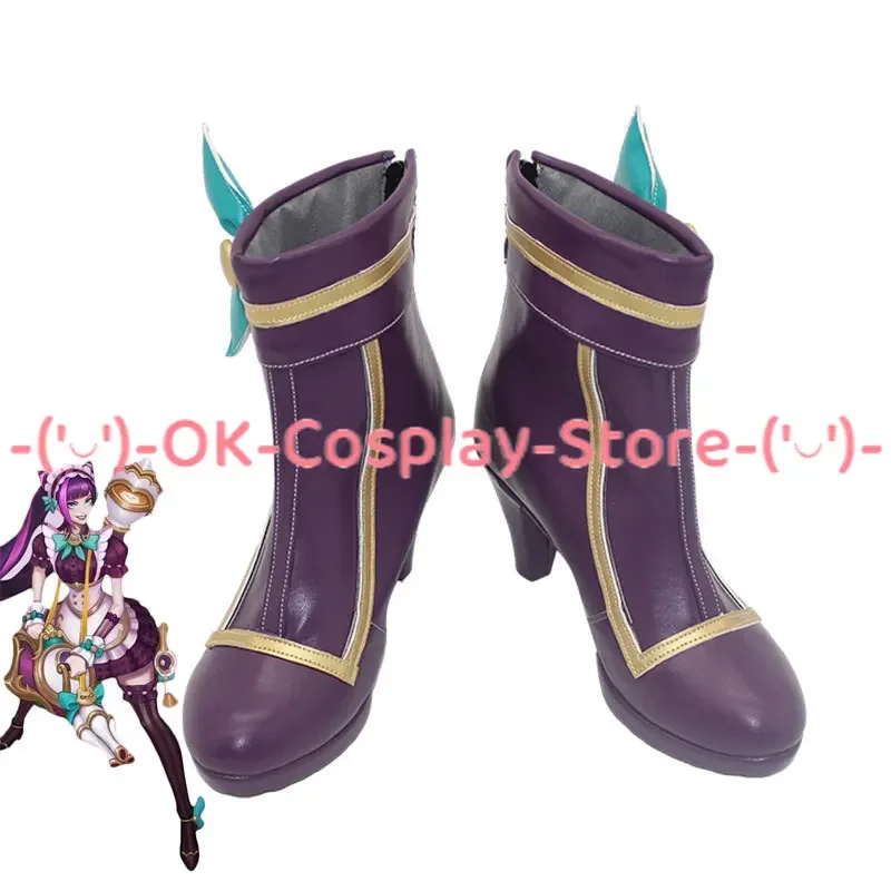 LOL Coffee Sweetheart Jinx scarpe Cosplay scarpe in pelle PU stivali di carnevale di Halloween puntelli Cosplay su misura