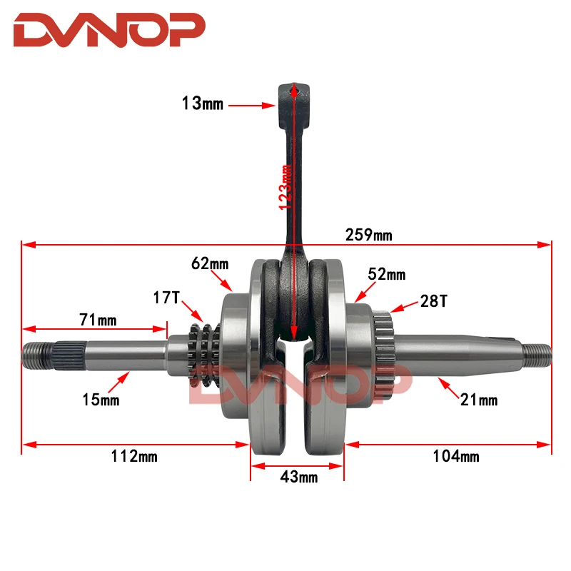 

Коленчатый вал для мотоцикла Honda Zoomer X Gen 2 NS110, запчасти для двигателя K44 Alpha110