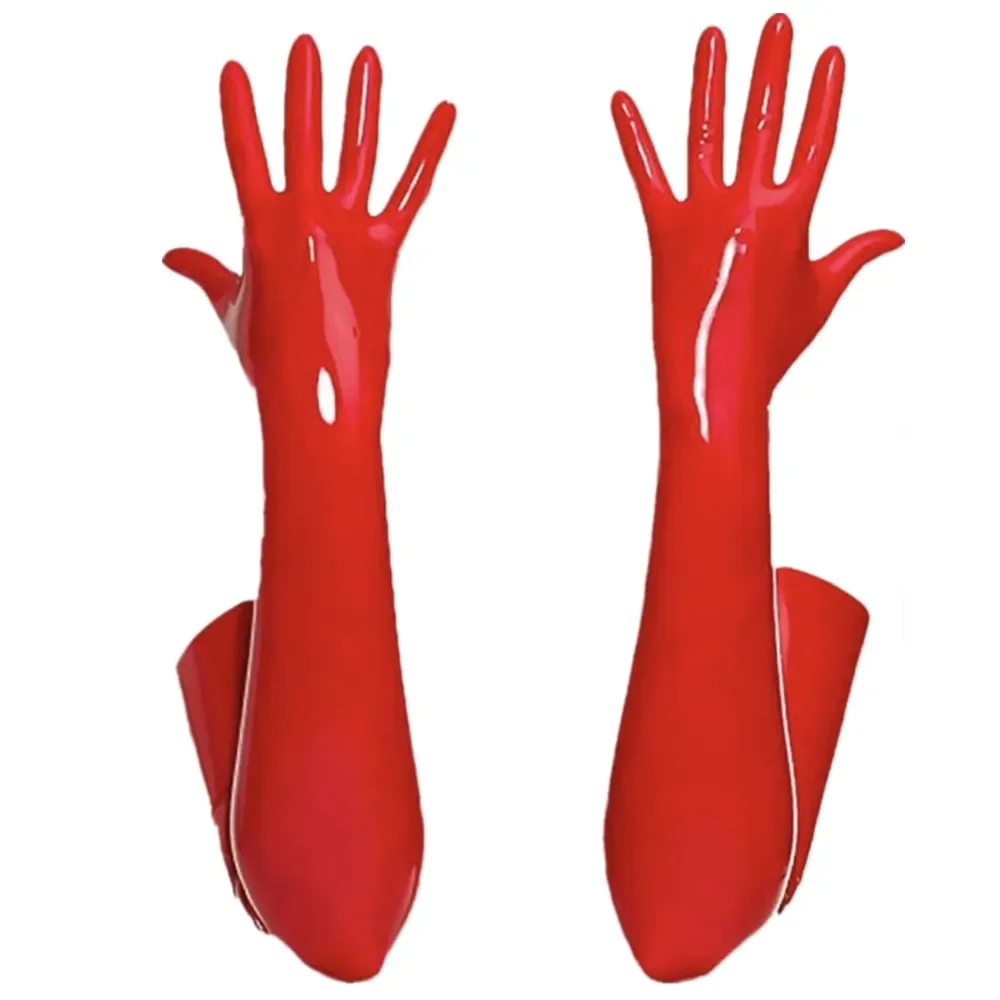 Sexy PU Leather Skinny Long Glove Punk Rock Hip Hop Jazz Disco Dance Gloves Shiny Wet Look PVC Latex Mittens Cosplay Accessory