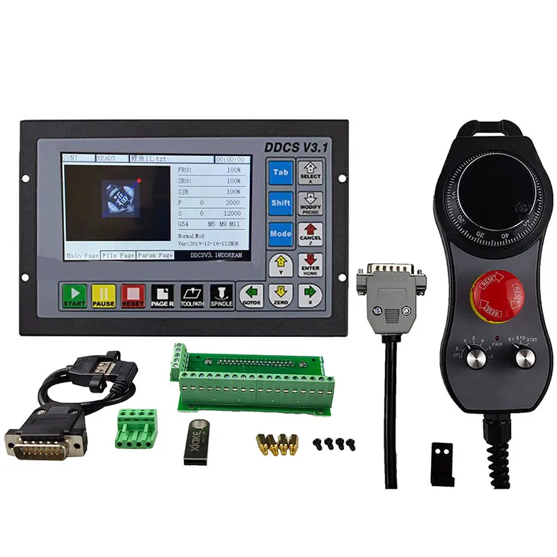 

Cyclmotion Offline CNC DDCSV3.1 CNC controller 3/4 axis 500KHz motion control system set emergency stop electronic handwheel