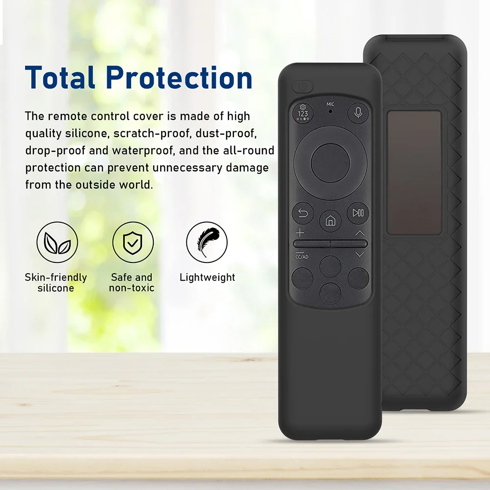 Protective Cover Silicone Remote Control Cover Protector Shockproof Anti-Slip with Lanyard for Samsung BN59-01432A 01432B