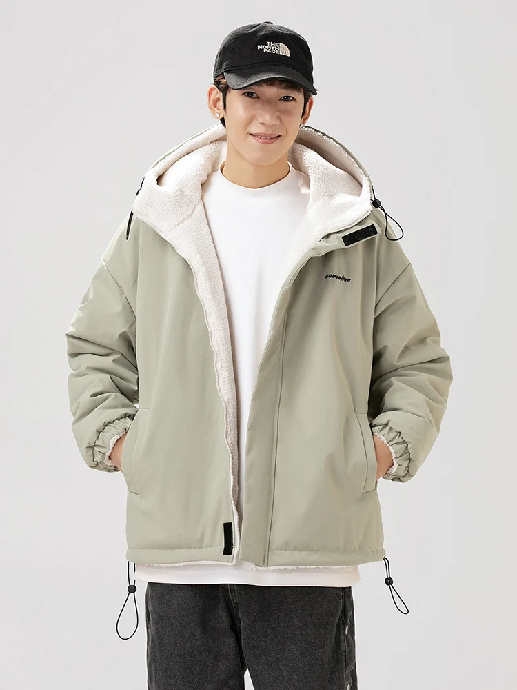 

Мужская зимняя куртка из американского бархатного хлопка, утепленная, двусторонняя, теплая, хлопковая одежда