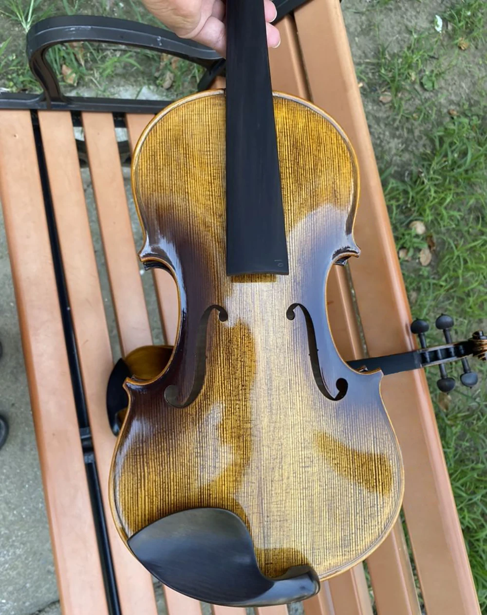 Violino Beethoven esculpido à mão 4/4 Stradivarius 1716 Flame Maple violino Profissional Violino com estojo