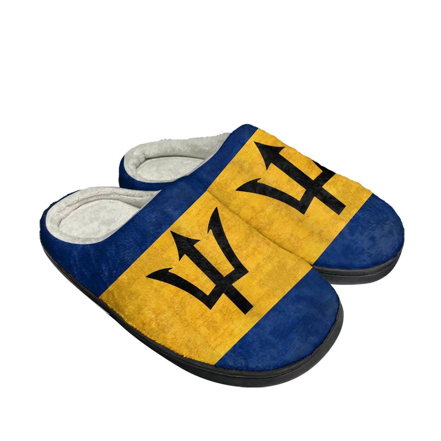 Barbados Flag Home Cotton Custom Slippers Mens Womens Sandals Barbados Plush Bedroom Casual Keep Warm Shoes Thermal Slipper