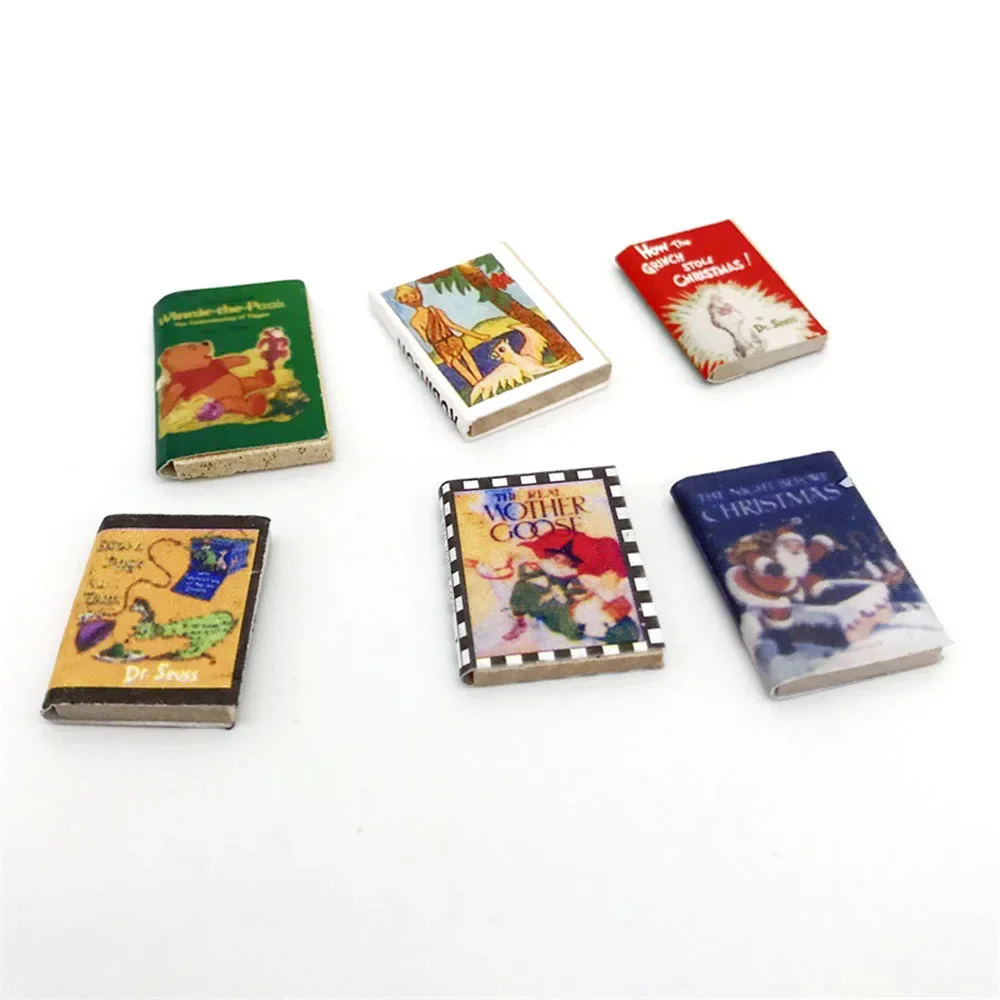 6 個 1/12 ドールハウスミニチュアアクセサリーミニ木製コミックブックシミュレーション雑誌模型玩具ドールハウス装飾 ob11