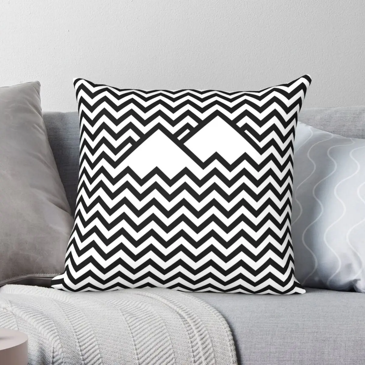 Twin Peaks Square Pillowcase Polyester Linen Velvet Pattern Zip Decor Pillow Case Sofa Cushion Cover 18