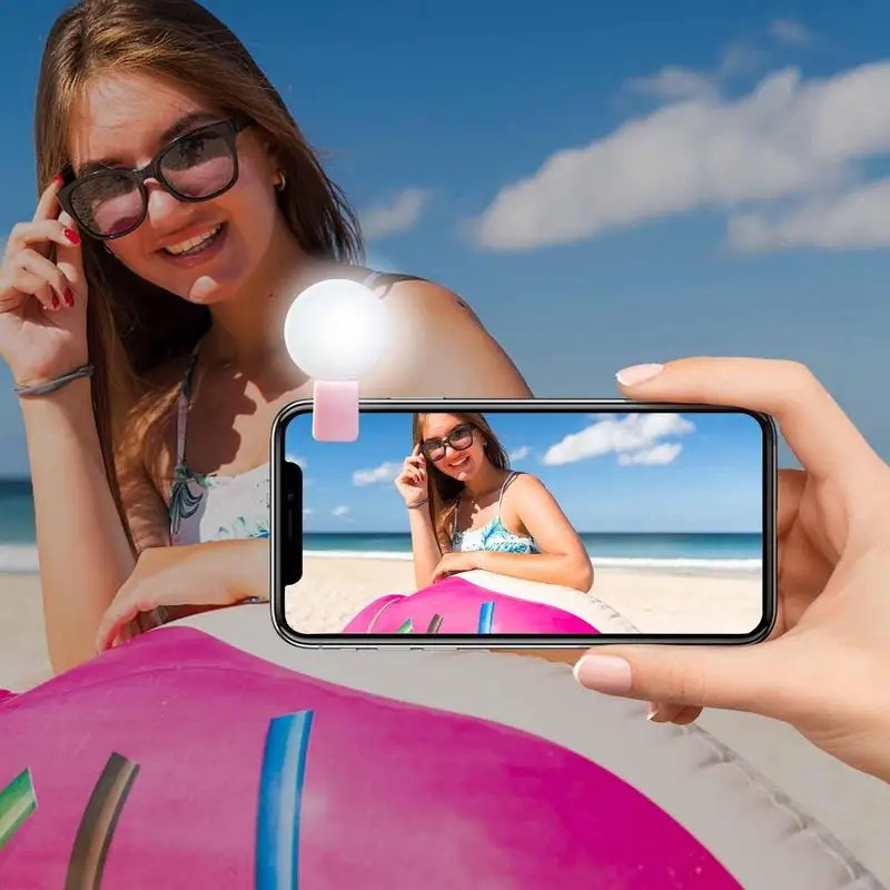 Selfie Ring Light For Phone USB Rechargeable Selfie Fill Light Portable Mini Ring Light Multipurpose Portable Phone Selfie Light
