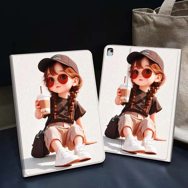 

Cute cartoon girl design For iPad Pro Air 5th 6th 7th 13 M3 M4 M5 12.9 13.3 inch 2017 2022 2024 2025 Tablet Case