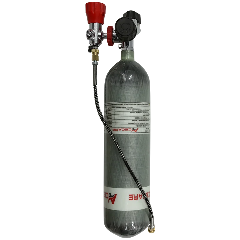 ACECARE 3L CE 4500psi 300Bar محطة تعبئة اسطوانة من ألياف الكربون مع صمام قياس الضغط M18 * 1.5