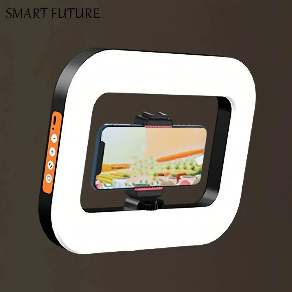 Lampu Selfie Genggam dengan Penjepit, Lampu Video LED yang Dapat Disesuaikan, Lampu Isi Daya Ulang Tiga Warna untuk Ponsel