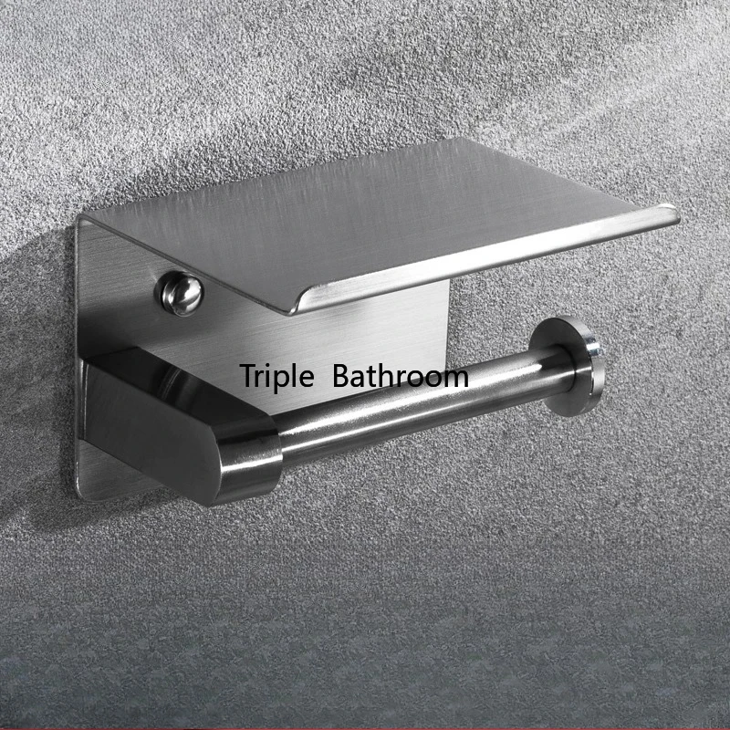 

Держатель для рулонной бумаги из нержавеющей стали, держатель для туалетной бумаги, настенная полка для хранения салфеток, аксессуары для ванной комнаты, установка удара