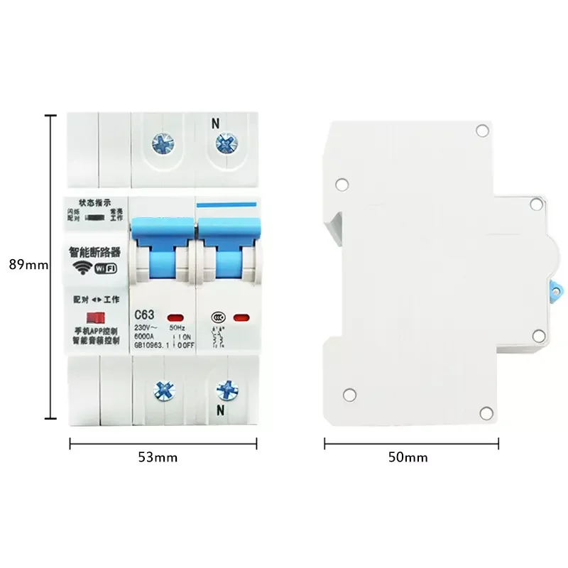 

WiFi Smart Air Circuit Breaker Automatic Switch Overload Short Circuit Protector with Energy Monitoring Circuit Breaker