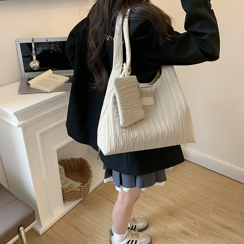 

Новый! Женская повседневная нейлоновая холщовая сумка в студенческом стиле — модная универсальная нишевая сумка через плечо/сумка большой вместимости