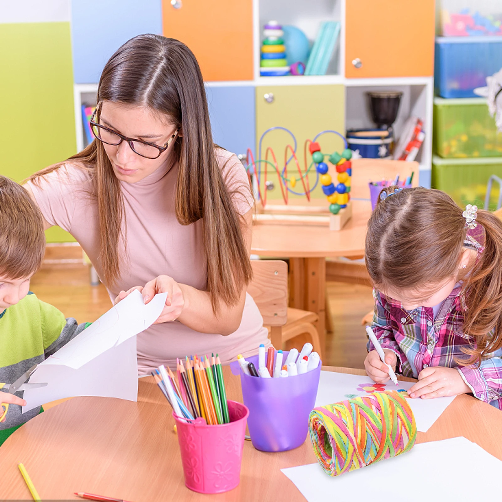 

3 Colors Paper Rope Handwoven Decorative Ribbon for Gift Wrapping Bouquet DIY Crafts Raffia Ribbon Paper Twine String