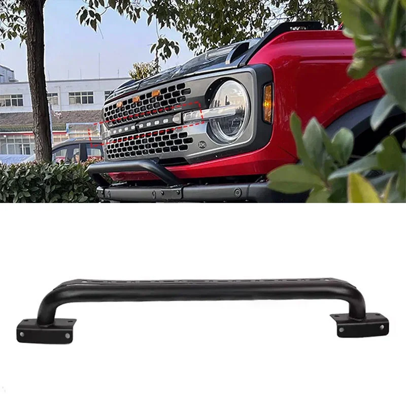 

Matte Black Manganese Steel Front Bumper Guard, Off-Road 4x4 Accessory, Fit Ford Bronco 2021–2024
