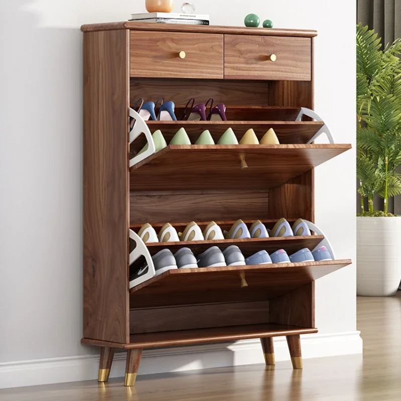 تصميم خزانة الأحذية الخشبية قوية عمودية جميلة غرفة المعيشة رف الأحذية المنظم توفير المساحة Schoenen Kast أثاث المنزل #3