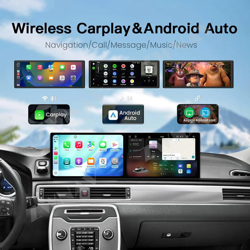 Dual 10.1 Inch Touch Screen Carplay Car Radio For Volvo S80 2009-2013 Android 15 GPS Navigation Car Multimedia Player Head Unit