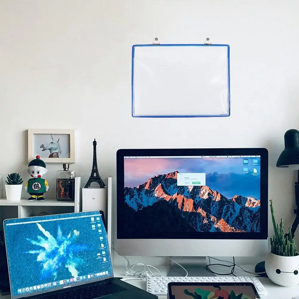 휴대용 벽걸이형 A4 영수증 정리함 방수 문서 보관 가방 후크 포함 플라스틱 파일 폴더 가정용