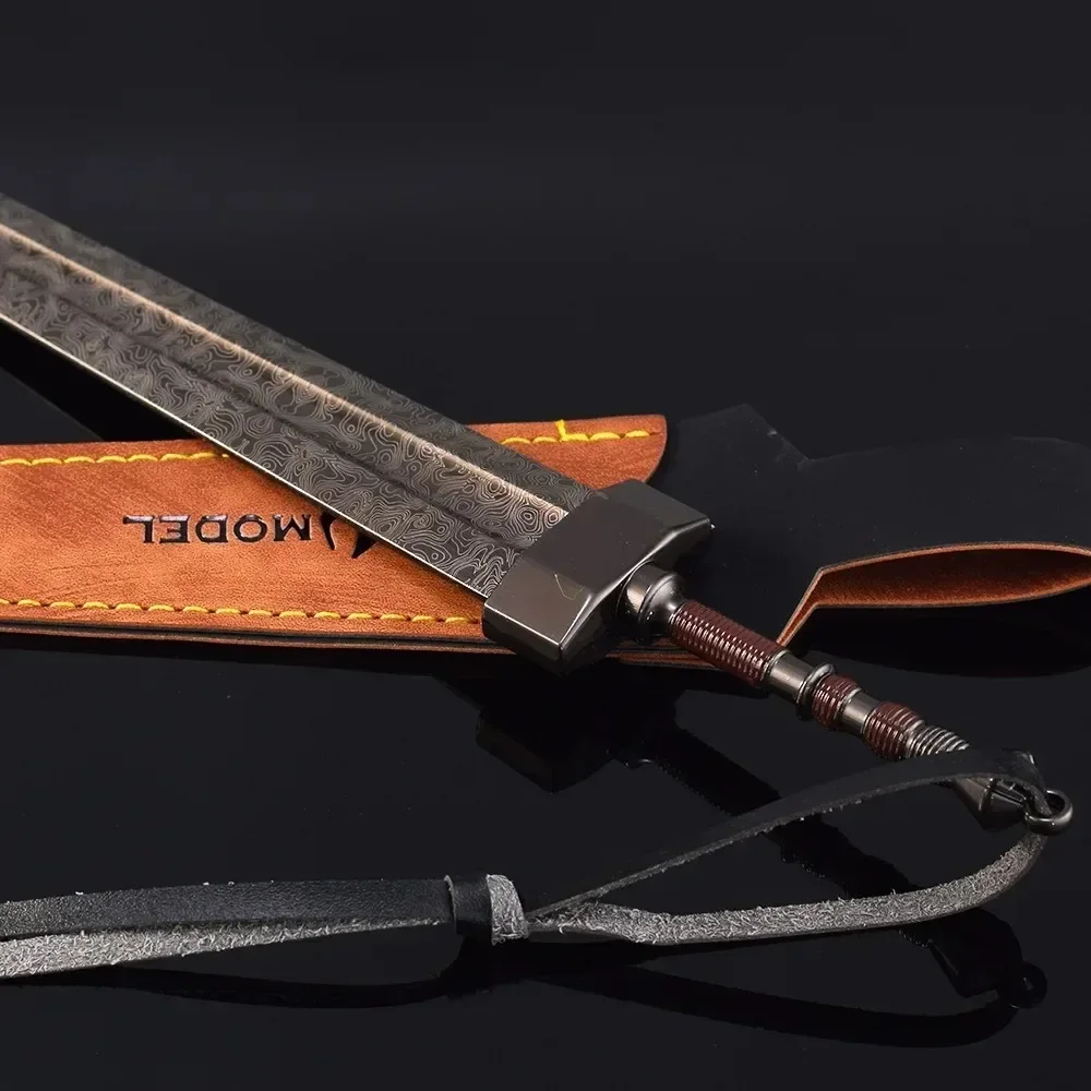 Greatsword-Épée Colossale en Acier Damascu pour Garçon, 22cm, Katana Non Découpé, Décoration d'Exposition, Cadeaux de Collections