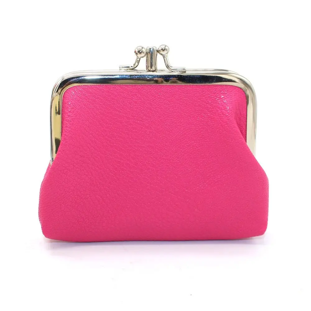 

Simple Korean Style Double Layer Coin Purse Solid Color Wallets Short Clutch Bag PU Storage Bag Card Holder Outdoor