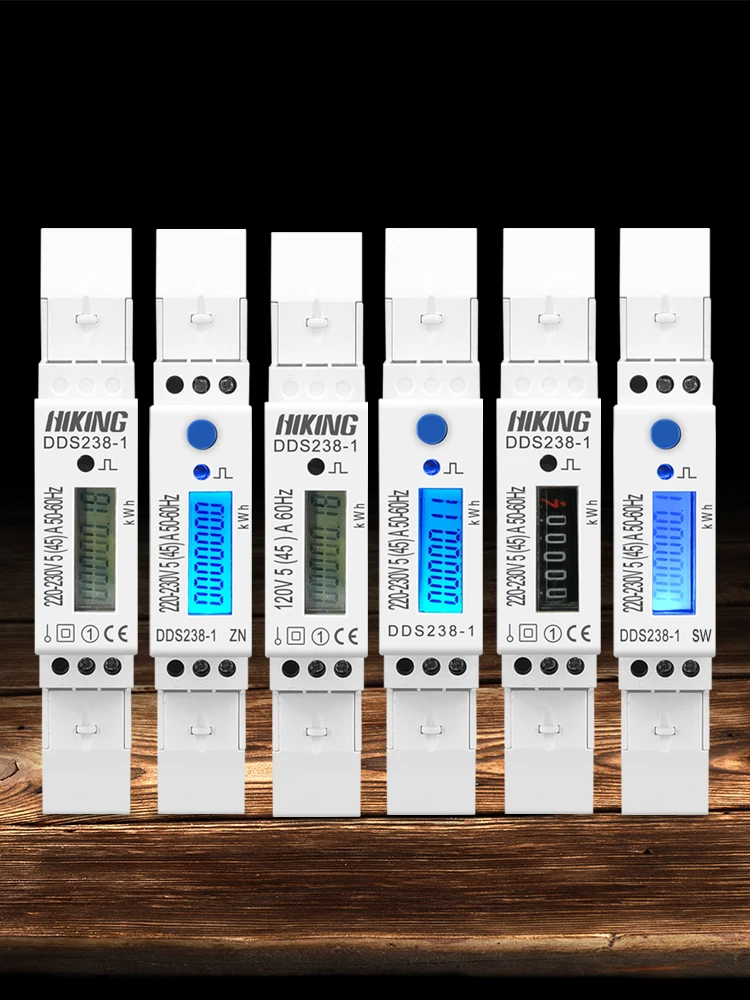 TOMZN 5(45)A 45A 220V 50HZ 60HZ Wyświetlacz LCD Jednofazowy licznik energii na szynę DIN, miernik energii w kWh — zdjęcie 2