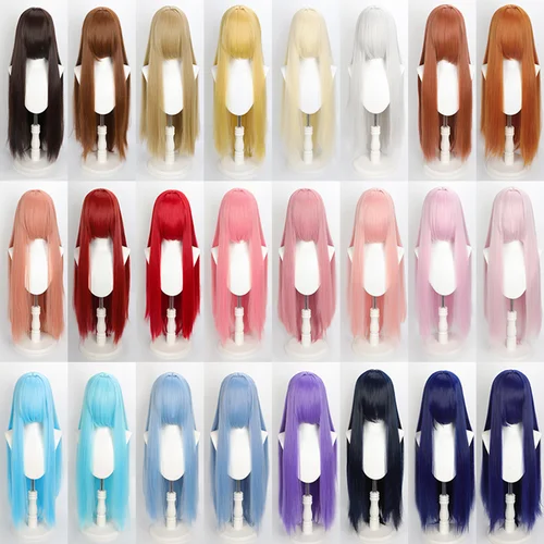 Peluca colorida de 100cm, larga duración, Cosplay, disfraz de Anime, pelucas de fiesta, peluca sintética resistente al calor