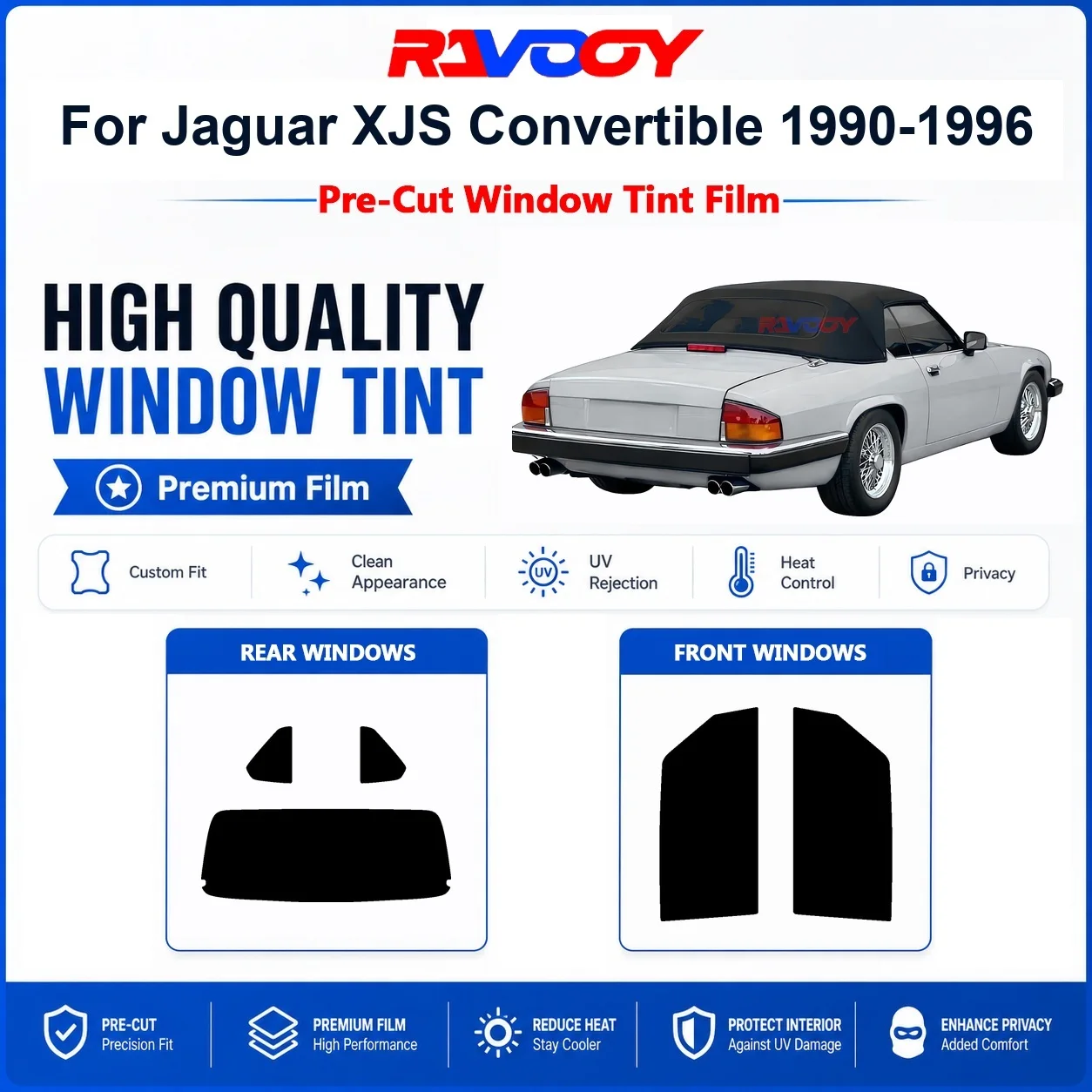 premium-pre-cut-window-tint-for-jaguar-xjs-convertible-1990-1996-front-rear-windows-uv-heat-rejection-privacy-film