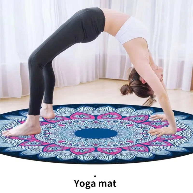 Hot-selling non-slip custom printed meditation pad suede natural rubber meditation pad