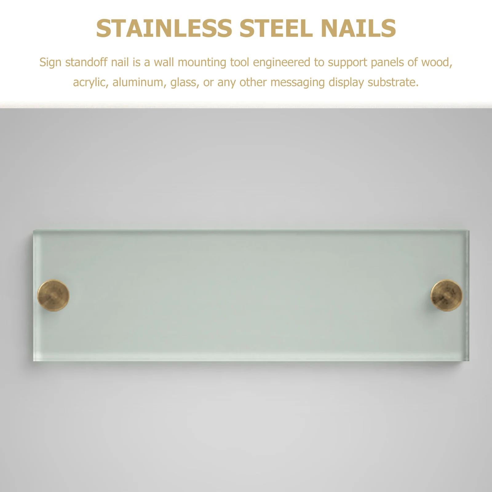 

12Pcs Advertising Screw Nails Stainless Steel Standoff Mounts for Glass Acrylic Sign Holders Shop Office Advertising Nail